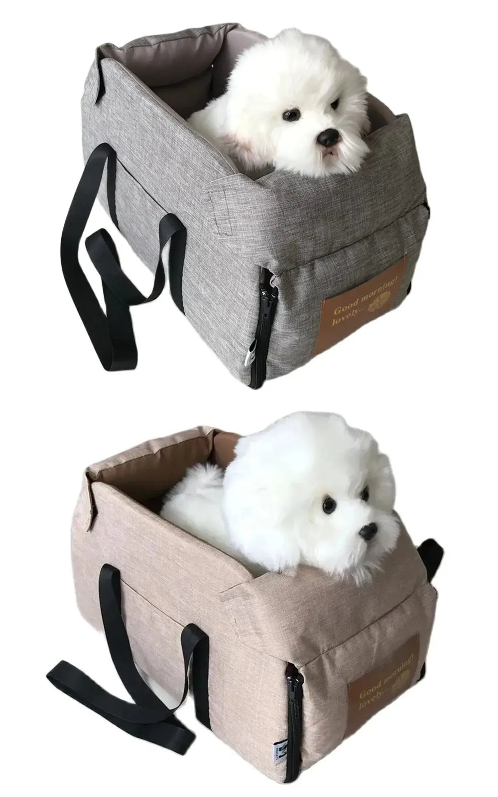 Assento de carro para cães pequenos, console central, assento impulsionador para animais de estimação, carro, filhote de cachorro, portátil, transportador de cães para gatos, bolsa de viagem de segurança
