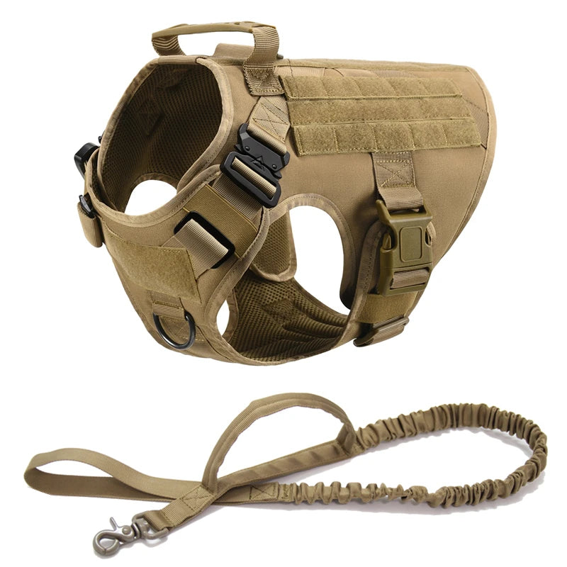 Colete militar tático para animais de estimação pastor alemão golden retriever treinamento tático arnês e trela conjunto para todas as raças cães
