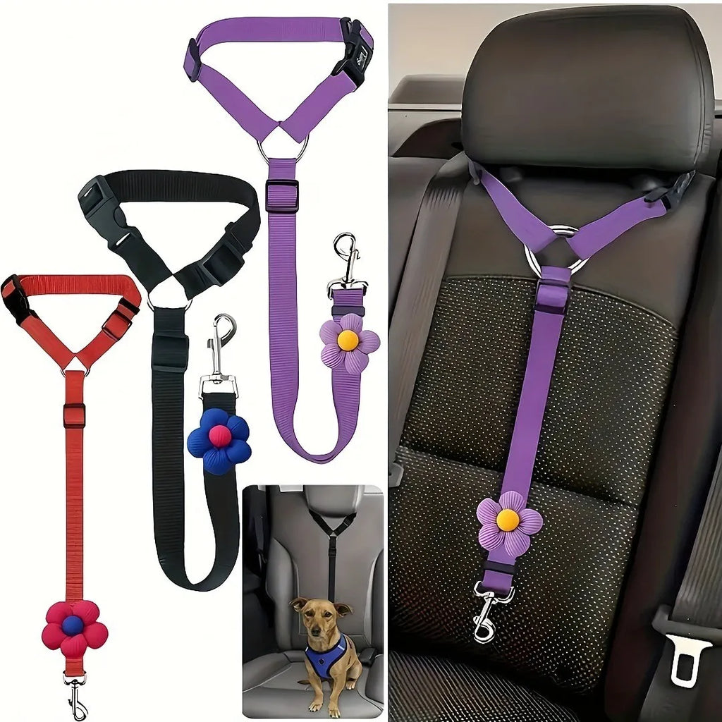 Cinto de segurança para cães (1 unidade), coleira para carro para animais de estimação, fivela de cinto de segurança para cães, cinto de segurança para cães presente de Natal, capa para assento de carro para cães.