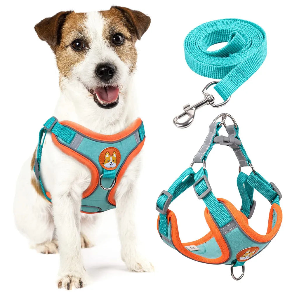 Coleira Peitoral Ajustável para Cães e Gatos, Confortável para Passeio, Material de Nylon Ergonômico e Seguro