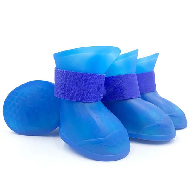 Bota de borracha antiderrapante à prova d'água para animais de estimação, 4 unidades, para cães pequenos, médios e grandes, sapatos para atividades ao ar livre, botas para cães, acessórios para animais de estimação