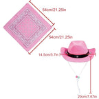 1 conjunto de chapéu de cowboy tamanho animal de estimação para cães e cachecol bandana acessórios ocidentais para gatos cães festa festival uso diário