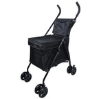 Carrinho de Pet Dobrável, Carrinho de Compras, Carrinho de Viagem para Cães com 4 Rodas e Cesta de Armazenamento para Filhotes e Gatos, Capacidade de Peso de 20kg